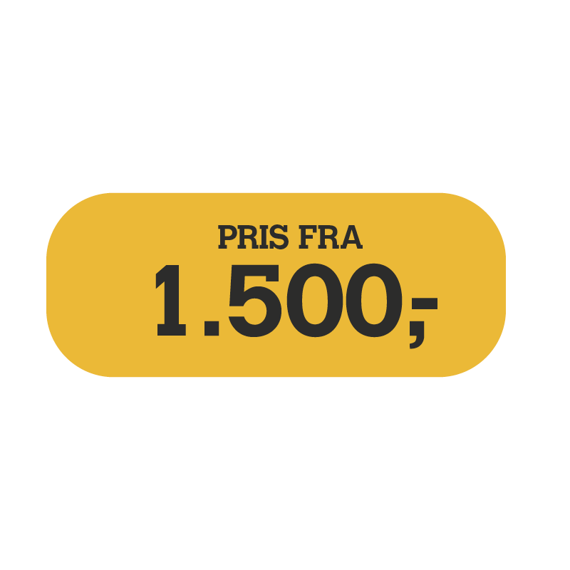 pris fra 1.500 kr